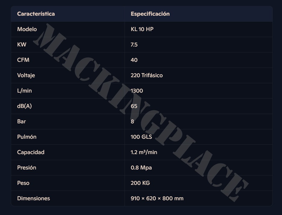 Miniatura de Compresor de Tornillo KL 10HP